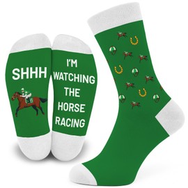 SC Products Funny Socks Horse Racing Gifts for Men | Cotton Size 6-12 Novelty Socks for Men Horse Racing Gift | Secret Santa Stocking Fillers for Him Christmas Presents for Dad Grandad