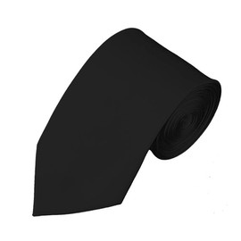Mens Solid Color 2.75" Slim Tie - Black