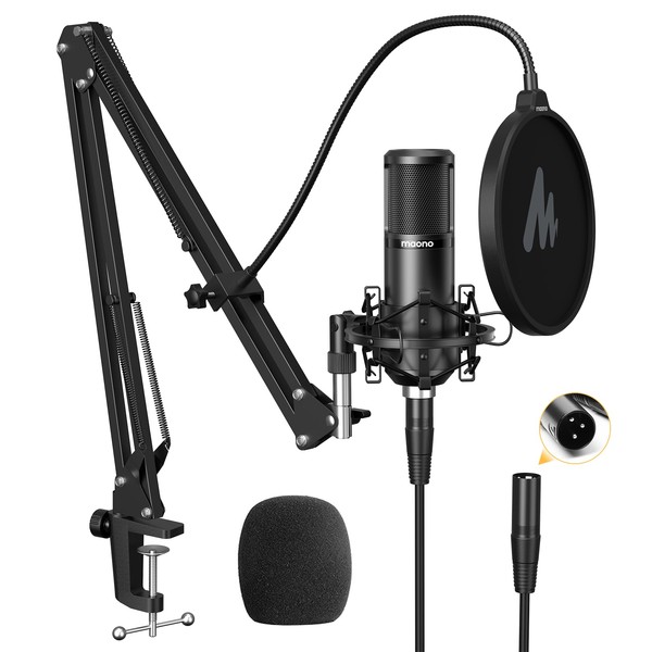 MAONO MAONO XLR Condenser Microphone, Professional Cardioid Studio Recording Mic