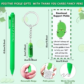 Gilprop 36 Sets Employee Appreciation Gifts Bulk Motivational Pickle Keychain with Encouragement Cards Fancy Pens Emotional Inspirational Pickle Cucumber for Pickle Lover Support Employees Coworkers