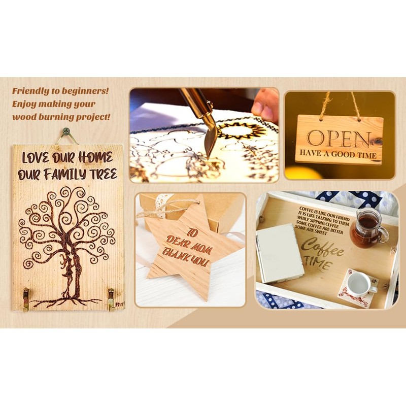 56Pieces Wood Burning Tips Number Symbol Wood Burning Tip Set