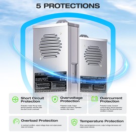 KOSOOM 24 V Power Supply Transformer 16.7 A 400 W - Switching Power Supply 200-240 V to 24 V, IP44 LED Transformer for LED Strips, Lamps, CCTV Camera, 3D Printer, Motor, Pump, Industrial Devices