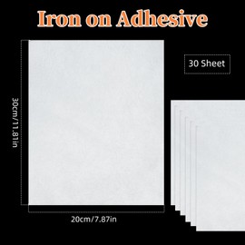 letsinstyle 30 Sheets Fusible Webbing for Fabric Applique, 8" x 12" Stitch Witchery Fusible Bonding Web, Sewing Accessory for Repair & DIY Supplies