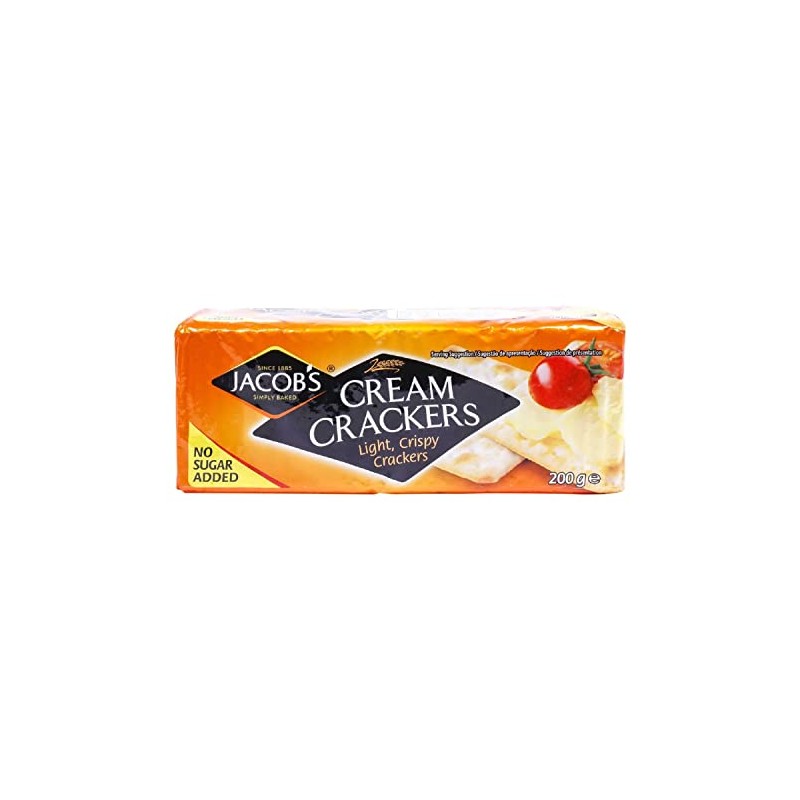 Jacob's Cream Cracker No Added Sugar 200G (Pack of 2)