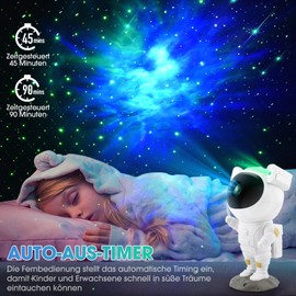 YIKANWEN YIKANWEN Astronauten Sternenhimmel Projektor, Farblicht-LED Projektor mit Sternnebel/Galaxie Projektion als atmosph?rische Raumdekoration, Heimkino-Beleuchtung oder Schlafzimmer-Stimmungslicht (Wei?)