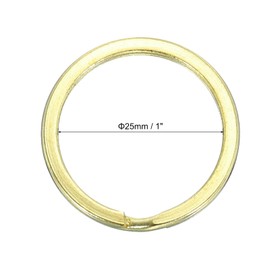 PATIKIL Flat Split Ring, 20Pcs 0.8"/20mm Dia Brass Flat Split Key Chain Rings for DIY Home Office Car Keys