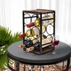 SODUKU Rustic Wood Countertop Wine Rack 6 Bottles No Need