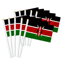 25 PCS Kenya Handheld Small Flag, Kenyan Hand held Mini Decor Decoration Banner