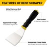 Mister Rui 3" Bent Scraper, Heavy Duty Paint Scraper Tool