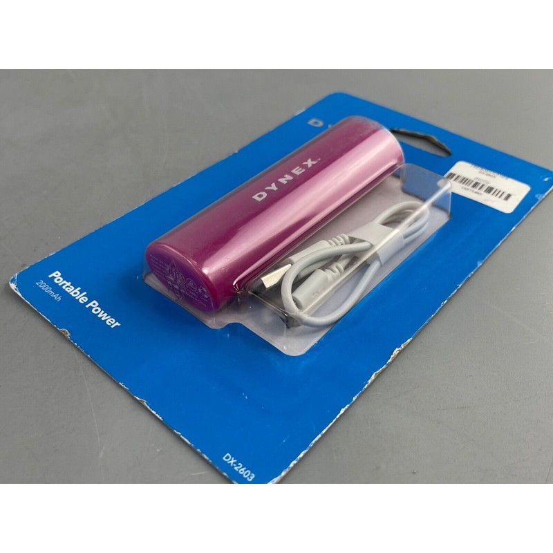 DYNEX PORTABLE POWER 2000mAh Capacity Pink DX-2603 NEW