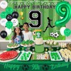 Sursurprise 9th Football Birthday Decorations Green and White for Boys,