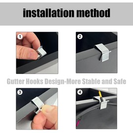 MengMain 180Pcs Gutter Light Hook,Galvanized Gutter Hook Clip,Gutter Light Hangers Roof Hooks，Outdoor Patio Decoration String Light Clips for Holiday Parties (180)