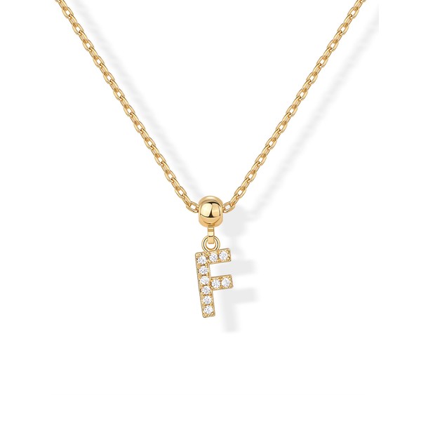 PAVOI 14K Yellow Gold Plated Sliding Adjustable Cubic Zirconia Initial