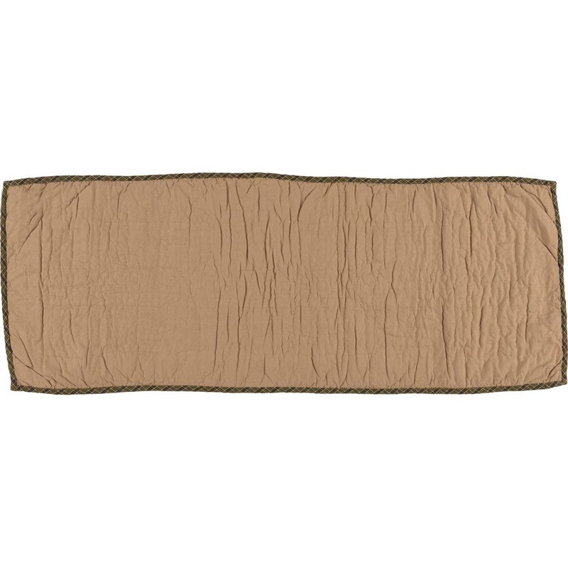 Tea Cabin Rustic 13"x36" Table Runner Green Patchwork Cotton Hand