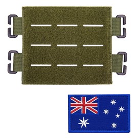 TAXATM Large Molle Patch Panel with Laser Cutting Loop, Molle Patch Display Holder for Backpack,5X4.3 Mini Patch Board Include American Flag Patch (1 pcs Green)
