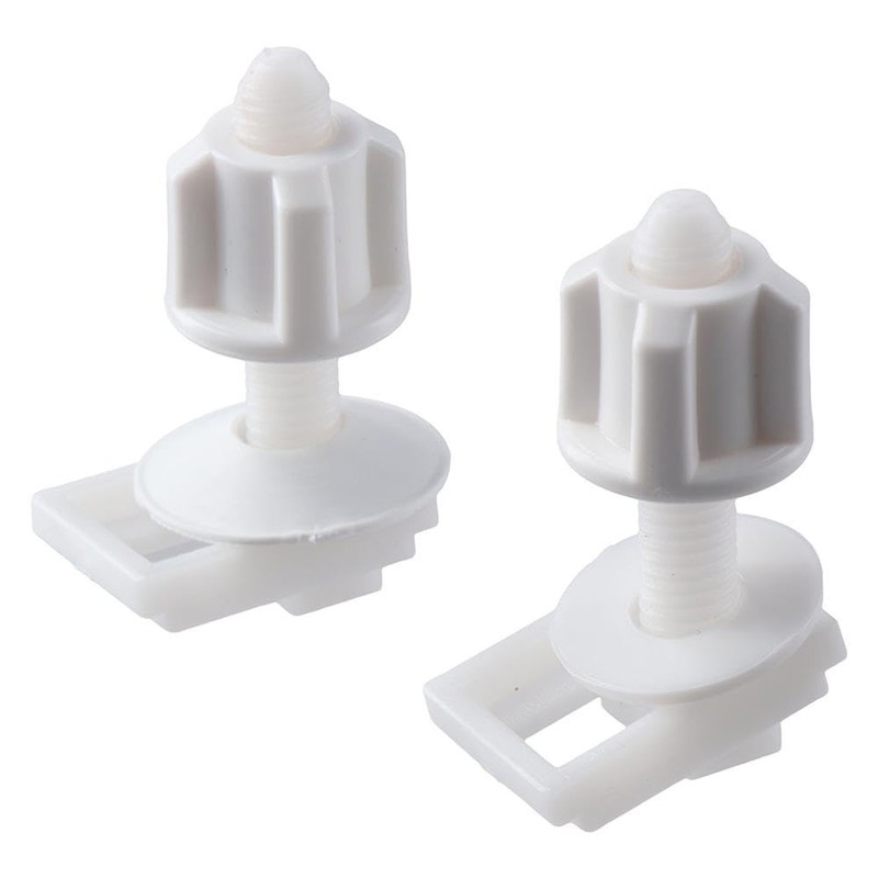 2 Pack White Toilet Seat Bolts Screws Plastic Nuts Set