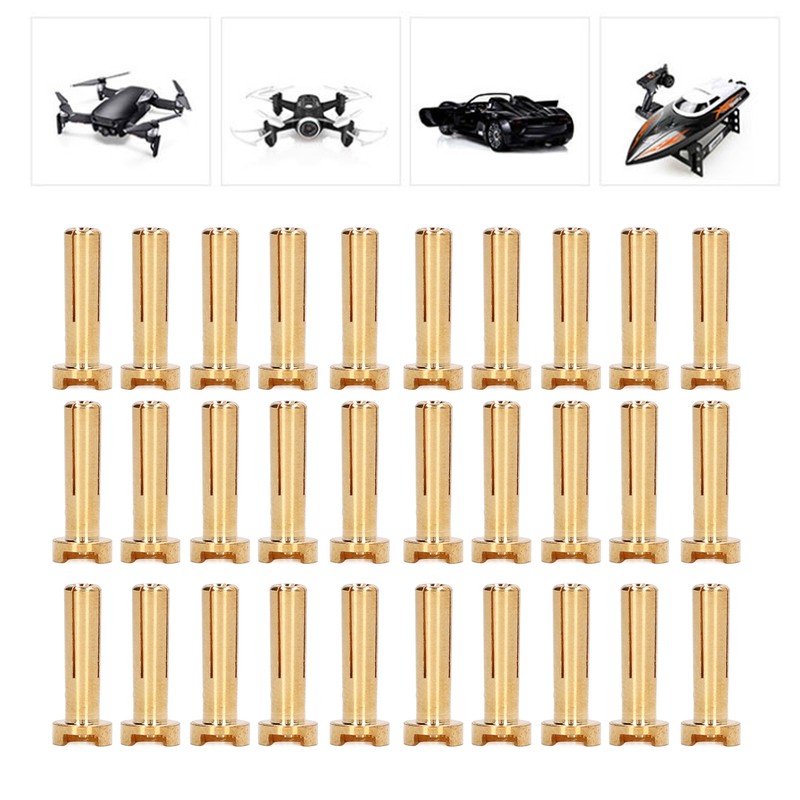 30Pcs Banana Plug Connectors Brass High Accuracy Standard RC Battery