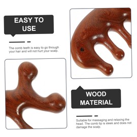 WOONEKY 2pcs Natural Sandalwood Wide Tooth Comb Wooden Scalp Massager Static Hair Care Tool Ergonomic Design for Acupoint Massage