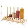 Montessori Toys for Toddlers, Wooden Math Number Blocks Counting and