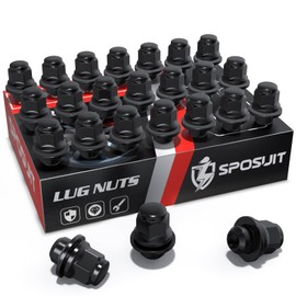 Sposuit M12x1.5 Lug Nuts - Replacement for 1989-2023 Toyota 4Runner, 2016-2021 Tacoma, 2000-2006 Tundra, 2016-2023 Hilux - OEM Factory Style Mag Seat Black Lug Nut with Washer(24 Pcs)