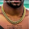 Halukakah Gold Chain Iced Out for Men,Men's 14MM 18k Real