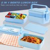 SGAONSN Bento Lunch Box 1960ML,2 in 1 Stackable Bento Boxes,2
