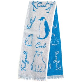 Seikan ECO de Cool Muffler, Made in Japan, Cool Towel, Summer, 6.3 x 35.4 inches (16 x 90 cm), Blue Cool Animals CLCA-100C BL