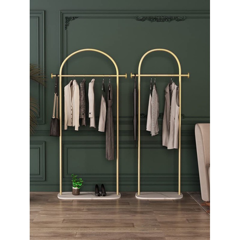 HKaikzo Gold Clothing Rack, Modern Clothes Rack with Marble Base,