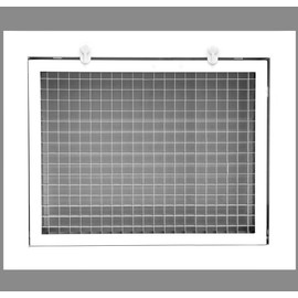 HVAC Premium 10" x 6" Cube Core Eggcrate Return Air Filter Grille for 1" Filter - Aluminum - White [Outer Dimensions: 12.5" x 8.5"]