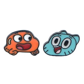 Amazing Cartoon World of Gumball and Darwin Metal Enamel Stud Earrings