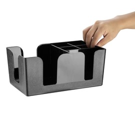 Olympia Kristallon Plastic Bar Caddy, Black, Bar Storage, Bar Organiser, Napkin Straw Holder, Size: 240(W) x 150(D)mm, Commercial Bar Restaurant Pub Nightclub Hotel and Home Use | F980