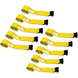 Autofonder 4" x30' Winch Straps with Flat Hook Flatbed Tie Downs Truck Straps 15400lbs Load Capacity Cargo Control for Flatbeds, Trucks, Trailers, Farms, Rescues, Tree Saver, Yellow(4 Pack)