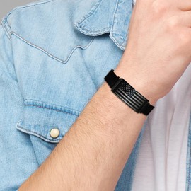 GLEZZA Gift for Brother,American Flag Bracelet Fathers Day Valentines Christmas Jewelry Gifts,Adjustable Size (To My Brother)