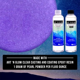 Art 'N Glow Mica Pearl Pigment Powder - Fine Pearl Pigment for Epoxy Resin - Great Choice for Creatives - Acrylic Paints - Art Crafts - Bath Bomb - 10+ Colors Available - 25 Grams - (Purple)