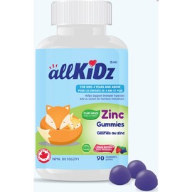 Allkidz Naturals Zinc Gummies, 90 Gummies, Blueberry / 90 Gummies