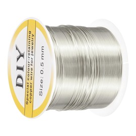 MECCANIXITY 24 Gauge Copper Wire for Jewelry Making, 1 Roll Craft Tarnish Resistant Beading Wire for Jewelry Making Supplies DIY (Silver)-171 FT