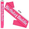 Birthday Baddie Sash for Women, Hot Pink Birthday Sash with