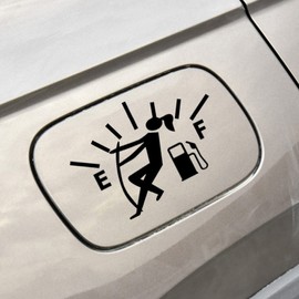 2Pcs Black Funny Fuel Tank Stickers Reflective Fuel Lid Decal Hilarious Decal for Most Vehicle Car Truck Gas Cap Door, Easy Install On Individual (Girl)