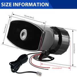 Car Siren Speaker, 12 V, 100 W, 7 Tone Sound Horn, Car Siren with Microphone, Car Siren Horn, Sound Car Siren for Car, Van, Boat, Truck, Motorcycle