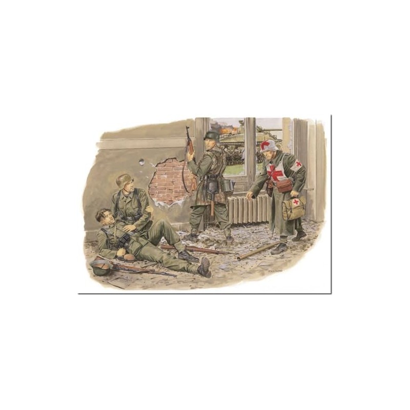 PLATZ DRAGON 1/35 WW2 German Medic & Injured Comrades Aachen