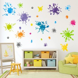 AnFigure 31pcs Blooming Flower Fireworks Pattern Wall Decals Attractive Floral Wall Stickers for Holiday Decoration Girls Bedroom Classroom Nursery Playroom Wall Decals Beautiful Circle Wall Decor