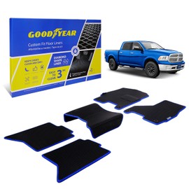 Goodyear All-Weather Car Floor Mats–Custom Fit for Dodge Ram 2500 12-18 Crew Cab,5 Pc.Set,Heavy-Duty Diamond Floor Liners for Cars,SUVs,Trucks–Ultimate Interior Car Accessories for Men&Women- GY007081
