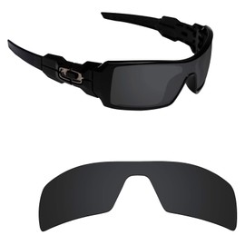 Alphax Stealth Black Polarized Replacement Lenses for Oakley Oil Rig