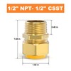 GASHER 1/2" Propane Fittings, Brass Natural Gas Quick Connect Adapter