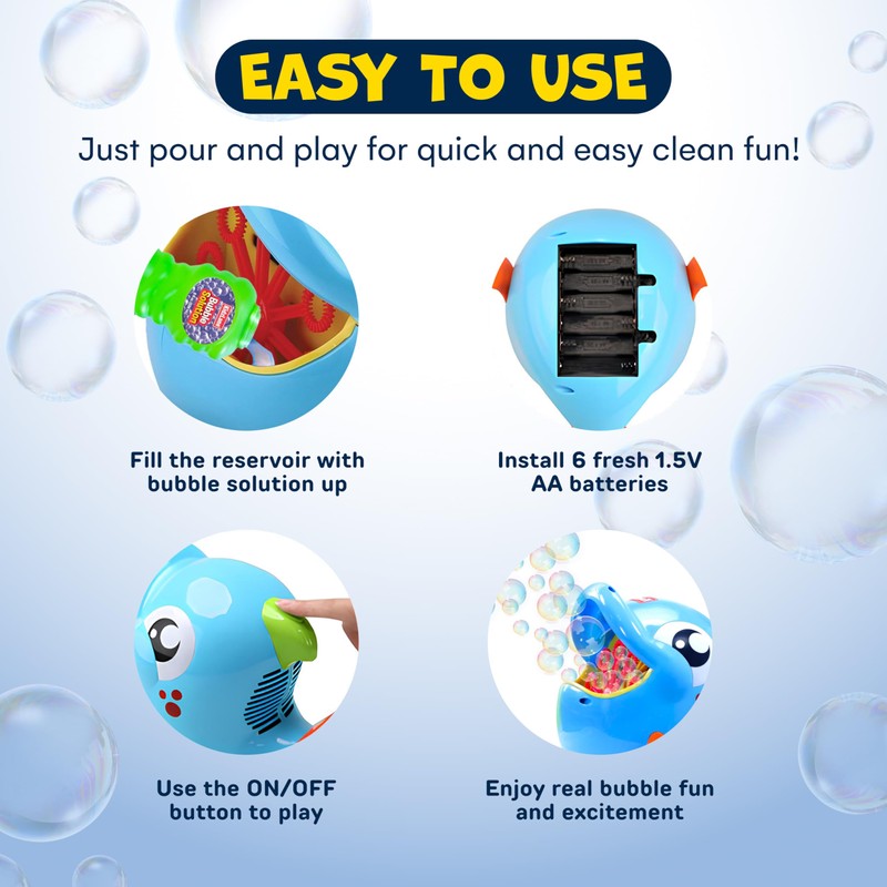 Kidzlane Bubble Maker Machine for Kids - Big Bubbles Speed