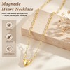 CTEEGN 14K Gold Heart Necklaces for Women, Dainty Paperclip Magnetic