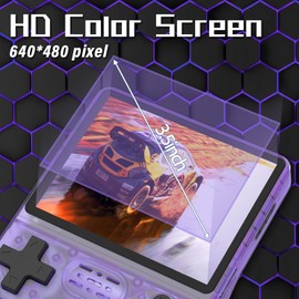 FVBADE 【30000 in 1 R40S PRO Handheld Game Console 3.5 inch IPS Screen Mini Retro Console 3800mAh Portable Pocket Arcade 12+ Mainstream Emulator 256G TF Card Transparent