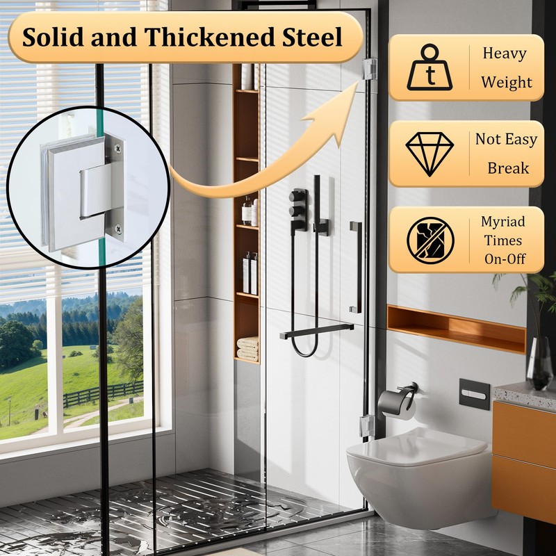 Alise Glass Shower Door Hinge,Hinges for Glass Doors,Heavy Duty Solid