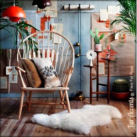 Fur Accents Faux Fur Sheepskin Accent Throw Rug - Area Rug - English Common Sheep - 100% Animal Friendly - USA (24"x48" White)