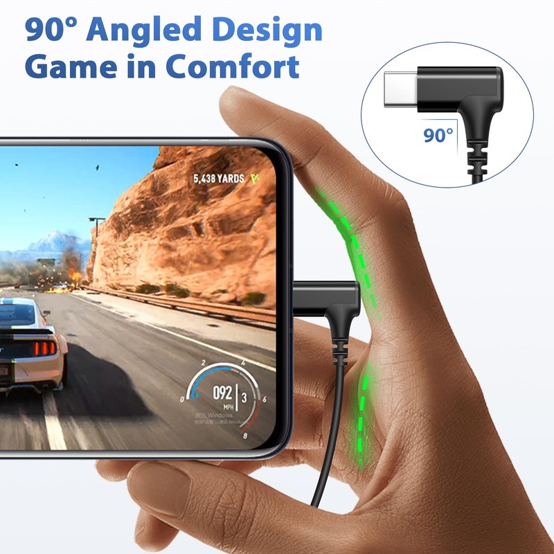iMangoo USB C Headphones Wired Earbuds 90° Angled for Apple